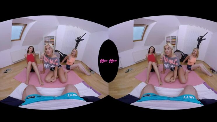 18VR.com Group POV Sex Workout With Three Teen Sluts