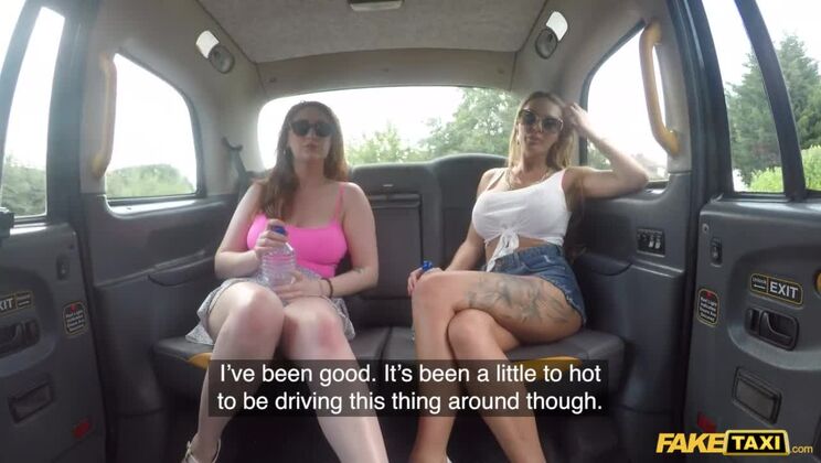 Fake Taxi Real outdoor rough sex threesome with British MILFS