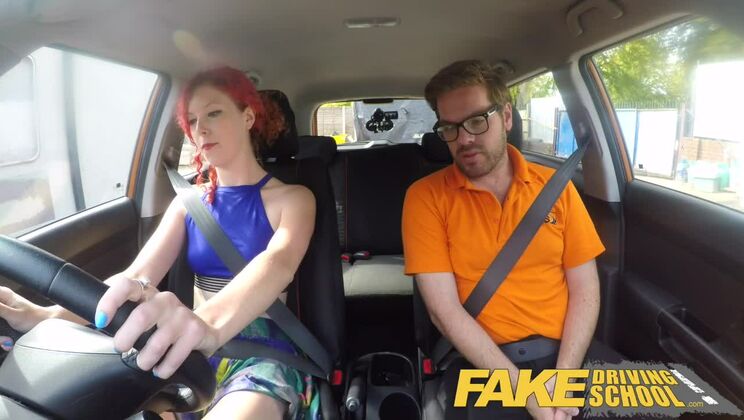 Fake Driving School Instructor creampies hot sexually frustrated redhead