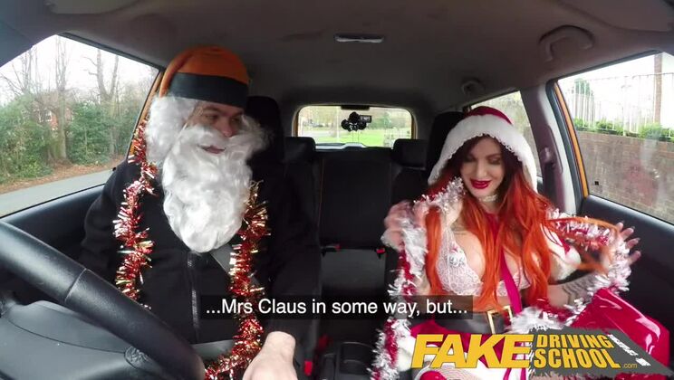 Fake Driving School Sexy horny squirting festive anal Christmas fuck