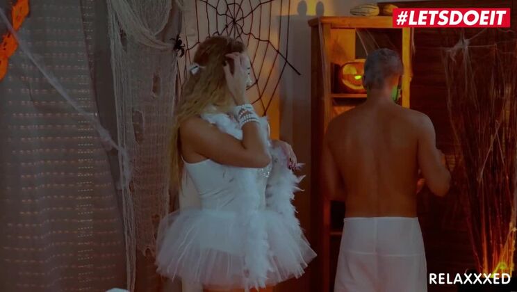 LETSDOEIT - Horny Cheating MILF Has Kinky Massage On Halloween Night
