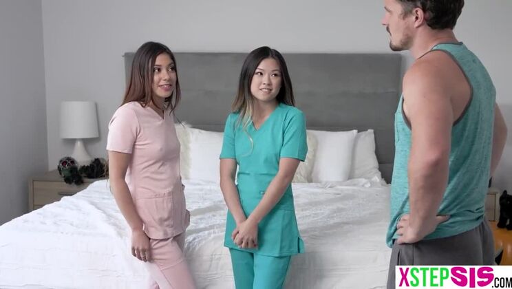Teen BBFs Lulu Chu and Xxlayna Marie have dick doctor questions for bro