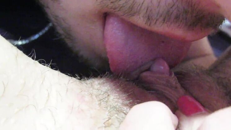 Big clit licking and sucking until she cums hard hairy girlfriend huge orgasm in close up