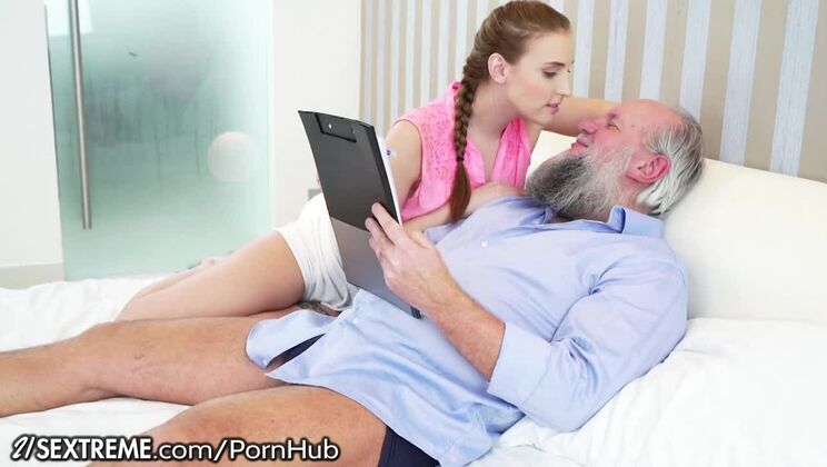 21Sextreme Hairy Grandpa Plays with Teens Body