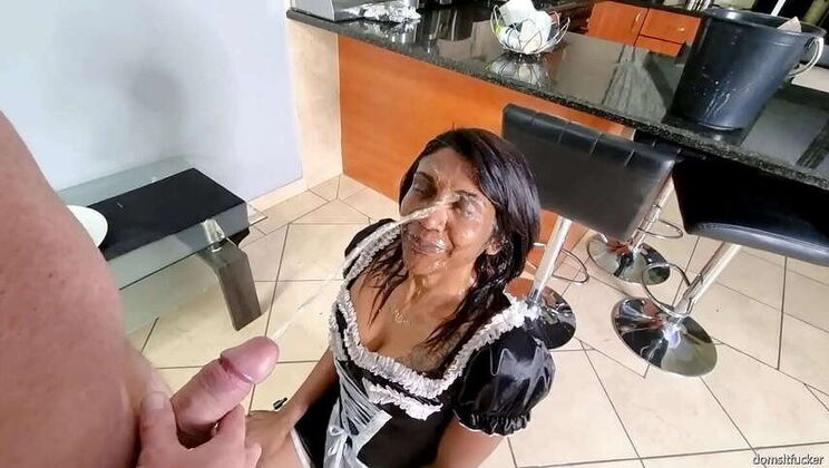 Indian Amateur in French Maid Lingerie: Golden Shower and Cleanup