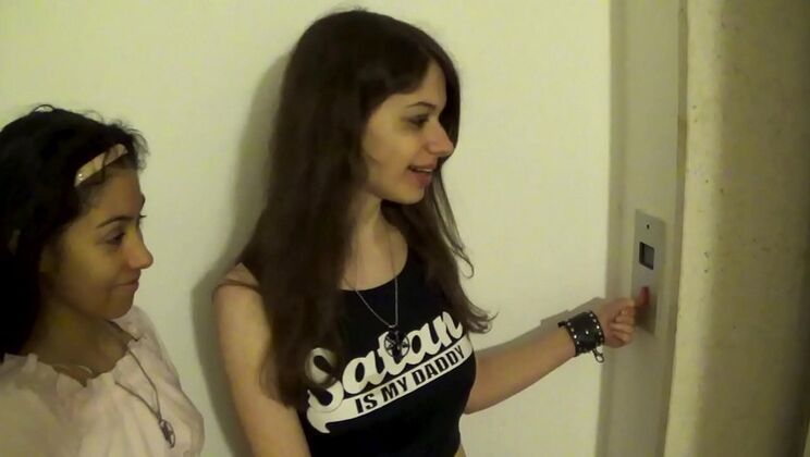 Caught Fucking in Elevator - Melody, Shane & Sissi Dollscult Threesome