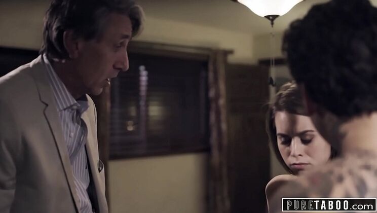 Step-Sister Riley Reid Caught Fucking Step-Dad by Step-Brother - Taboo Threesome