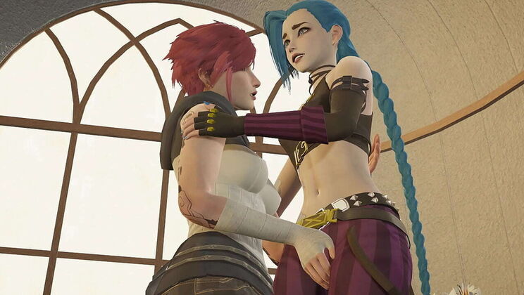 Arcane Lesbian Action: Vi and Jinx Hot 3D Hentai Sex [4K, 60FPS, Uncensored]