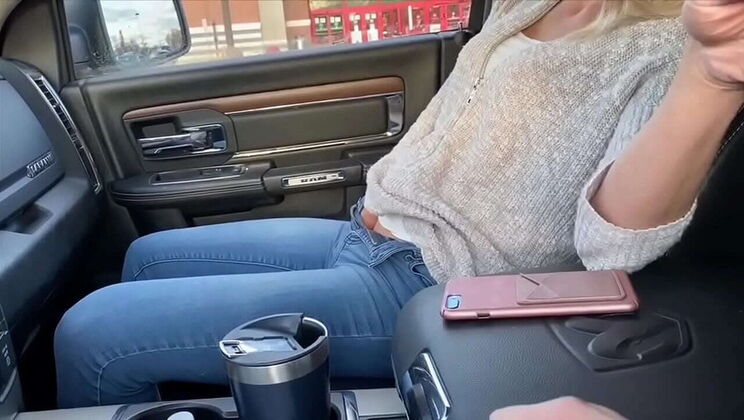 Petite Teen Squirts Hard in Car and Wears Vibrator in Public at Target