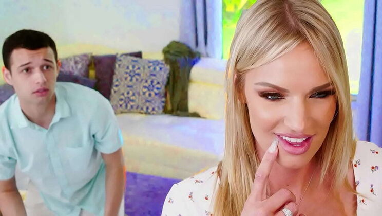 Blonde MILF Step Mom Seduces Stepson With Big Tits And Ass