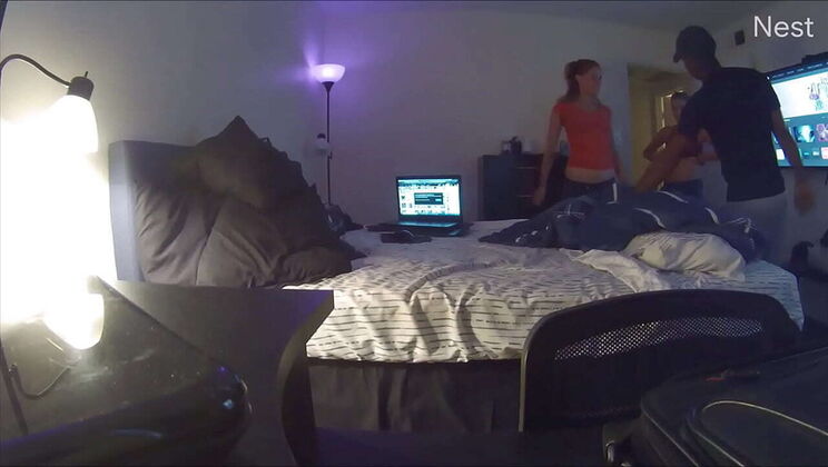 Sisters Lose Bet and Share BBC - Teen Threesome with Big Cock