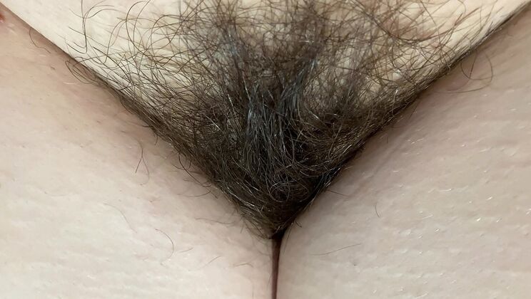 Extreme Close-Up of Hairy Pussy in 4K HD - Hairy Bush Fetish with Cutieblonde
