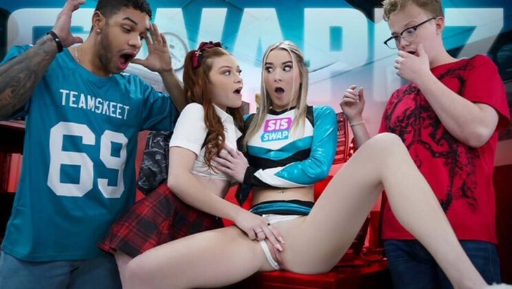 Step Sister Swap Orgy in 4K - Teen Stepsisters Fuck Stepbrother Hard