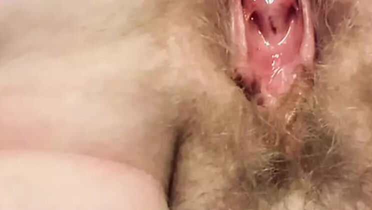 Close-Up Hairy Pussy Spread - Mature MILF Solo HD