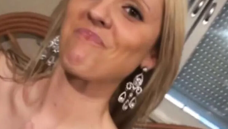 Gorgeous MILF with Big Natural Tits Plays Solo with Dildo in Lingerie