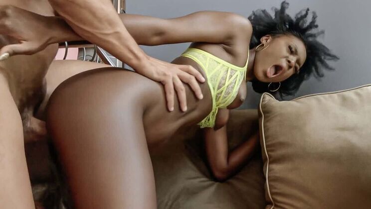 Big White Cock Pounds Perfect Black Ass in Doggystyle Hardcore