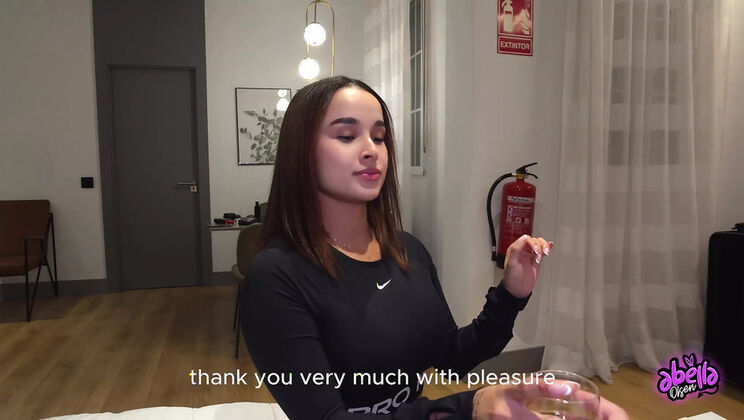Hot Colombian Model Abella Olsen Fucks Tourist in Madrid - Big Ass Latina Riding Hard