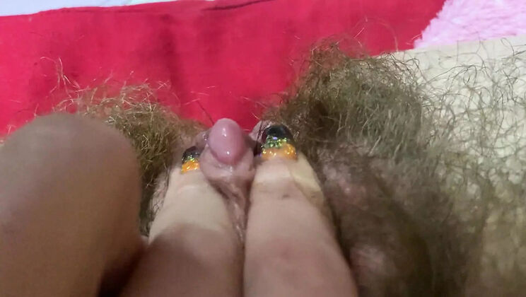 Closeup POV of Cuteblonde666's Hairy Pussy and Pulsating Clit Orgasm