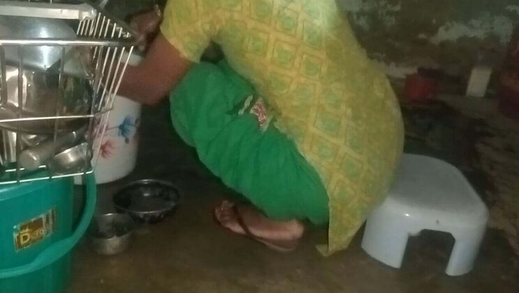 Hot Indian House Maid Fucks Owner in Kitchen - Hardcore Doggy Style Sex