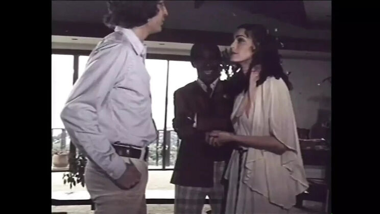 Busty Vintage Teen Annette Haven Takes Two Big Cocks - Doggy Style & Cumshot on Hairy Pussy