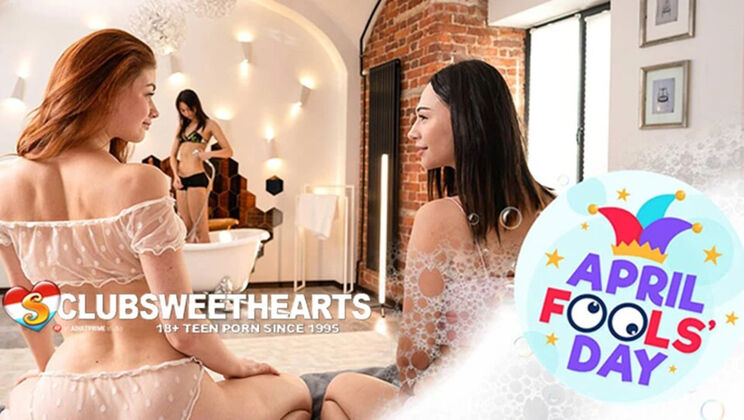 Hot Lesbian Threesome with Natasha Ty, Roxy Muray & Ashly Rabbit - April Fools Day Shower Sex