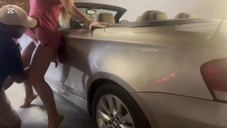 Blonde Teen Neighbour Sneaks Into Garage For Hot Doggy Style Fuck