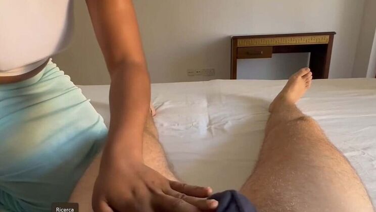 African Village Maid Sucks Dick Hard Until Cumshot - Amateur Blowjob