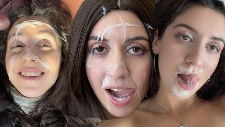 Katty West Takes Huge Cumshots on Face - Blowjob & Facial Compilation