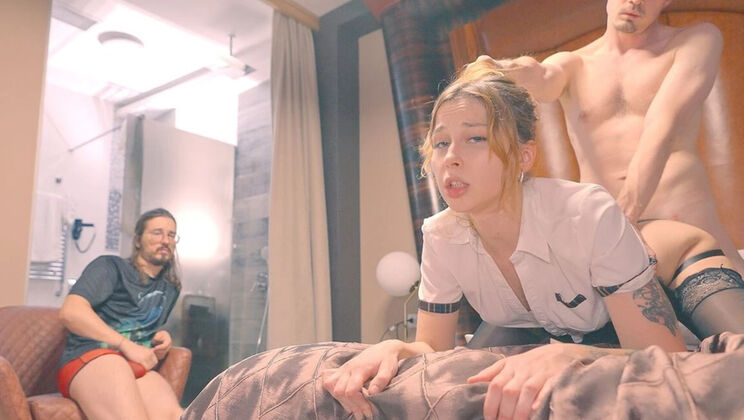 Curvy Hotwife Fucks Stranger While Hubby Watches - Homemade Cuckold Sex