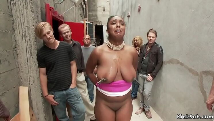 Big Tit Ebony Babe Layton Benton Dominated in Public Alley Fuck