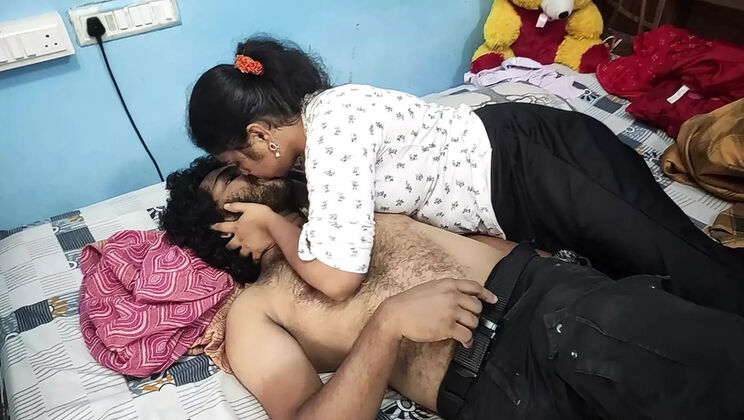 Hot Indian Step Sister Lip Lock in Bedroom - Romantic Kissing Close-Up