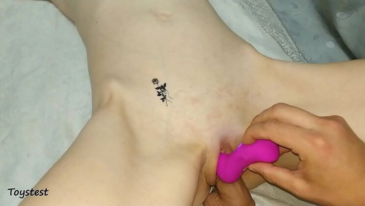 Skinny Amateur Wife Anya Goes Wild with Clit Sucking Toy & Realistic Dildo - Closeup Orgasm!