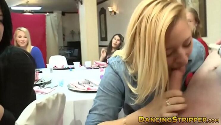 Hot Blonde Babes Sucking Big Dick at Wild Bachelorette Party