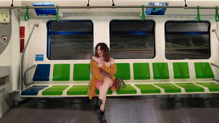 Hot Latina MILF Flashes Tits & Fingers Pussy on Public Train Ride - LadyRoma