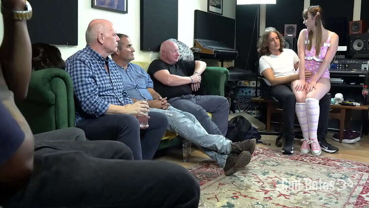 Young amateur Gail Bates takes multiple BBC creampies in interracial gangbang