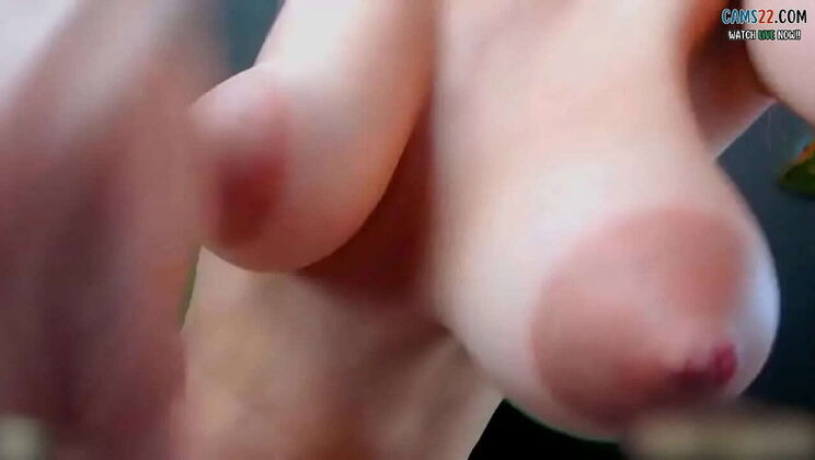 Killer Tits Slapping & Squeezing Her Big Natural Boobs