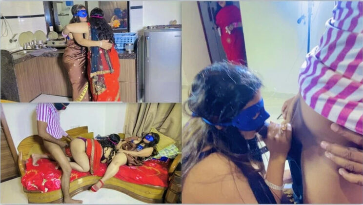 Desi Stepdaughter Shruti Fucked Hard by Son-in-Law & Sasu Ji - Threesome, Big Tits, Doggy Style