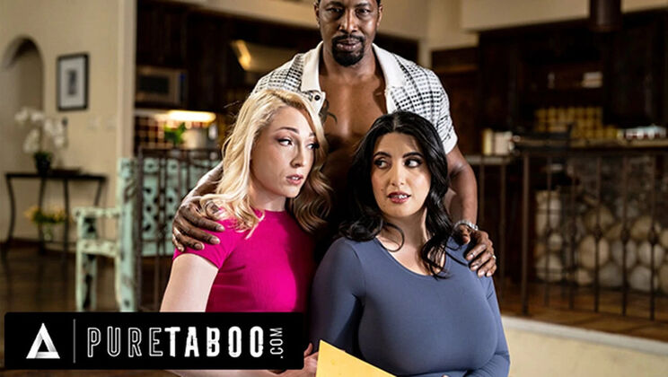 Desperate Arab Wife Sarah Arabic & Mistress Lily LaBeau Take Huge Cock for Divorce Deal - Big Tits, Big Ass, Interracial Fuck