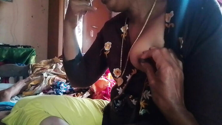 Hot Indian Housewife Sucks Husband's Cock Deep - Homemade Desi Blowjob