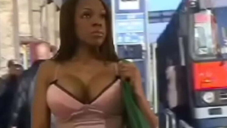 Ebony Goddess Gets Groped on Bus by Tim Wetman - Public Fuck with Big Tits