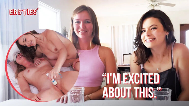 Hot Lesbian Friends Stella & Dharma Explore Sensory Play - Big Tits, Hairy Pussy & Vibrator Fun