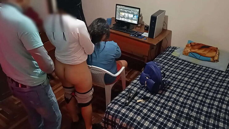 Hot Brunette Wife Gets BBC From Behind While Talking To Friend - Cuckold Interracial Fuck