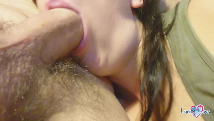 Busty Latina MILF LunitaLove Sucks Cock Hard & Takes Two Loads in Her Mouth