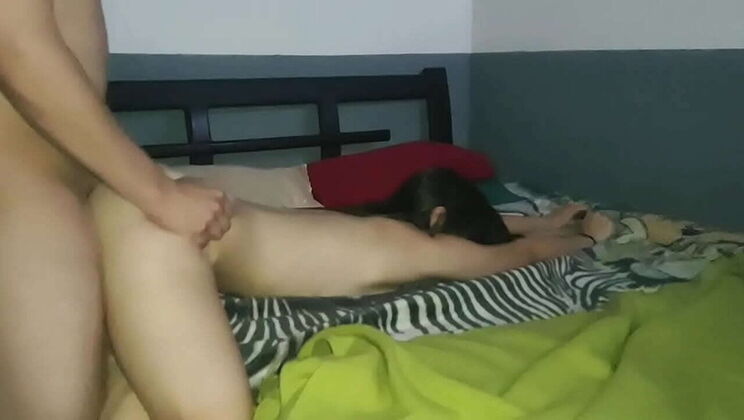 Petite teen with small tits gets her tight pussy licked and fucked hard by big cock