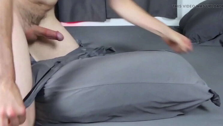 Solo Male Moans Loud While Humping Pillow & Cumming in Underwear - Big Cock Amateur