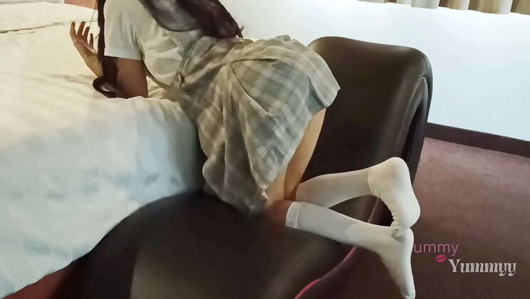 Young Schoolgirl in Uniform Fucked Hard from Behind by Older Friend - Real Amateur Video