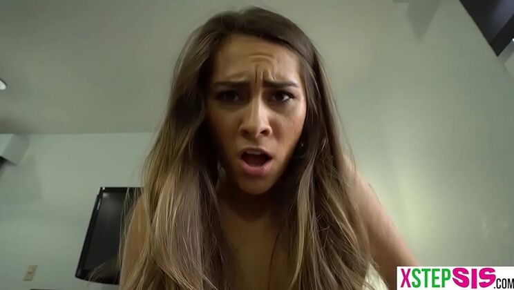 Step Sister Accidentally Sits on My Big Dick - Hairy Pussy Slips In