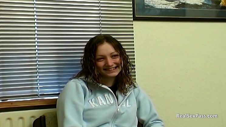 Nervous British Teen First Time Porn Audition in Stockings & Heels