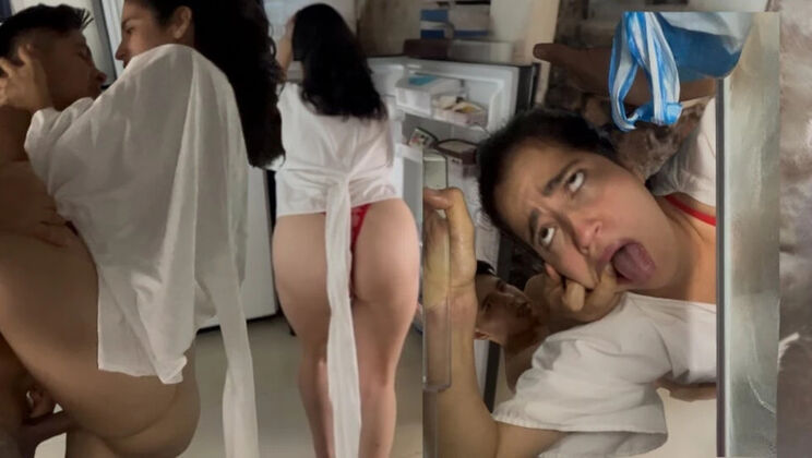 Step Sister Stuck in Fridge - Big Cock Helps NamiQsein Colombian Teen