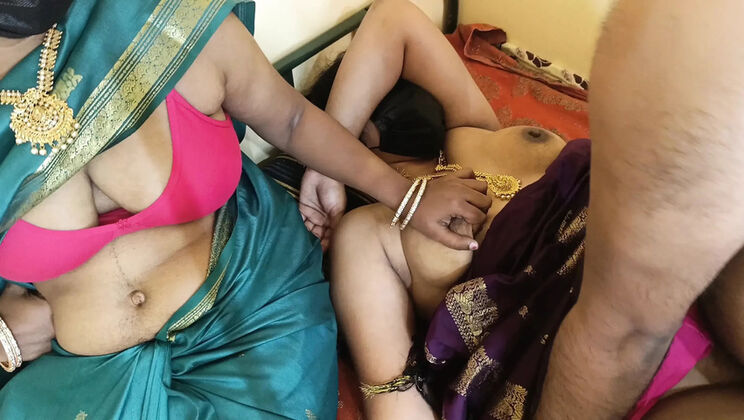 Indian Married Women and Step-Sister Threesome Fuck with Step Brother - Hot Outdoor Family Sex